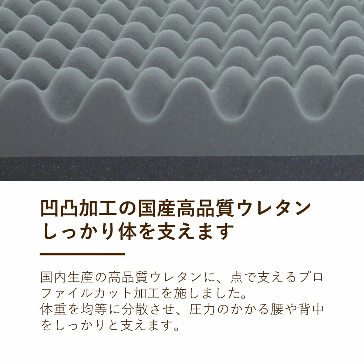 ウレタンマットレス ダブル 三つ折り 体圧分散 SleepingGear 日本製 ( 折り畳み 敷き布団 高密度ウレタン 厚さ9cm 折りたたみ 湿気対策 快眠 快適 睡眠 理想 寝心地 )【3980円以上送料無料】 [2]