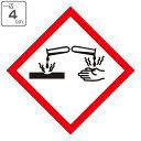 GHSラベル ステッカー 「腐食性」 4×4cm GHS-4(小) 5枚1組 ( 標識 表示 貼り付け 絵表示 イラスト 危険有害性 注意 警告 危険 絵 ) ...