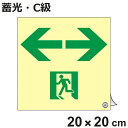 避難誘導ステッカー標識 「 ←非常口→ 」 高輝度蓄光 20×20cm 消防認定品 ( 非常口ステッカー ステッカー 非常口標識 避難口 誘導 蓄光 C級 右左...