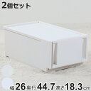 収納ケース 同色2個セット コンビネーションケース スリムS 2618 幅26×奥行44.7×高さ18.3cm ( 収納ボックス 引き出し 約 奥行45 収納 クローゼット 日本製 積み重ね 衣装ケース 衣類収納 プラスチック ホワイト ケース おしゃれ )【3980円以上送料無料】