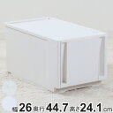 収納ケース コンビネーションケース スリムM 2624 幅26×奥行44.7×高さ24.1cm ( 収納ボックス 衣装ケース 引き出し 約 奥行45 収納 クローゼット 積み重ね 衣類収納 プラスチック ホワイト 洋服 衣類 ケース おしゃれ 日本製 )【3980円以上送料無料】