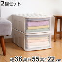 収納ケース シンクセルト 2個セット 引き出し SM ( 幅38×奥行55×高さ22cm 収納 衣装ケース 衣類 積み重ね クローゼット収納 浅型 押し入れ 日...