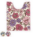 トイレマット シャーロット 約75×60cm ( トイレ マット 足元マット ロング 洗える 花柄 トイレタリー 洗濯可 75×60 ロングタイプ グレー ロー...