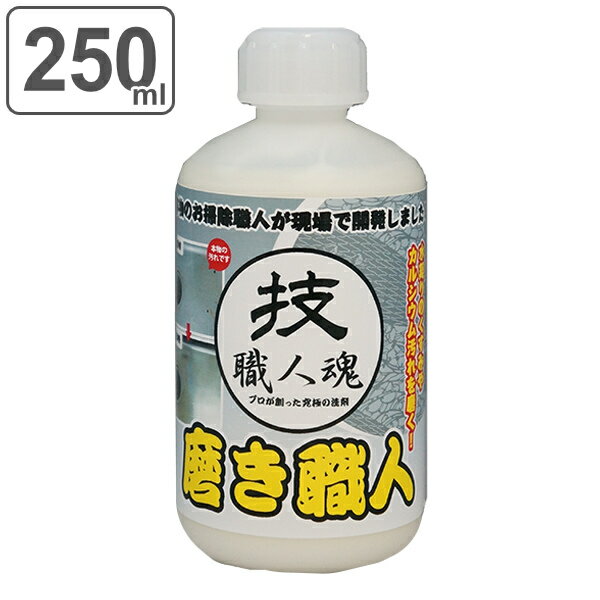 水垢用洗剤 250ml 磨き職人 技職人魂 シンク掃除 キッチン 業務用洗剤 （ 洗剤 掃除 汚れ 水周り 水垢 水あか シンク 洗面所 鏡 茶渋 頑固 強力 落とし 大掃除 業務用 ）【3980円以上送料無料】