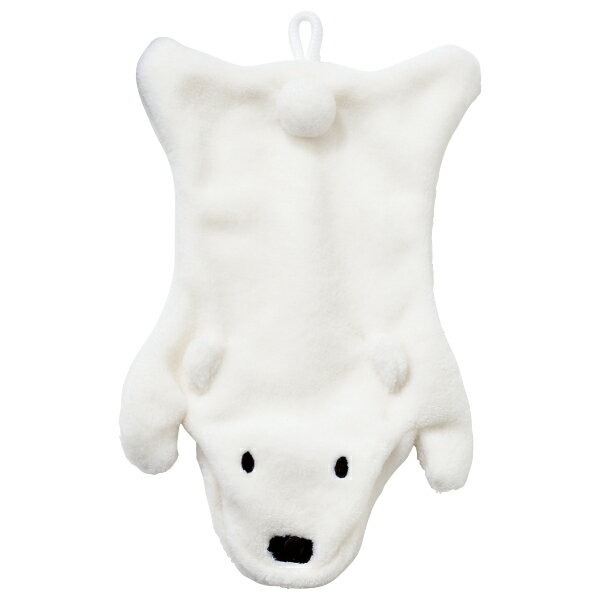 ハンドタオル シロクマ タオル アニマルタオル 動物 かわいい （ 手拭き マイクロファイバー おもしろタオル タオルハンカチ 吸水 速乾 噛みつき 手を入れる おもしろ雑貨 グッズ プレゼント 白くま ）【3980円以上送料無料】