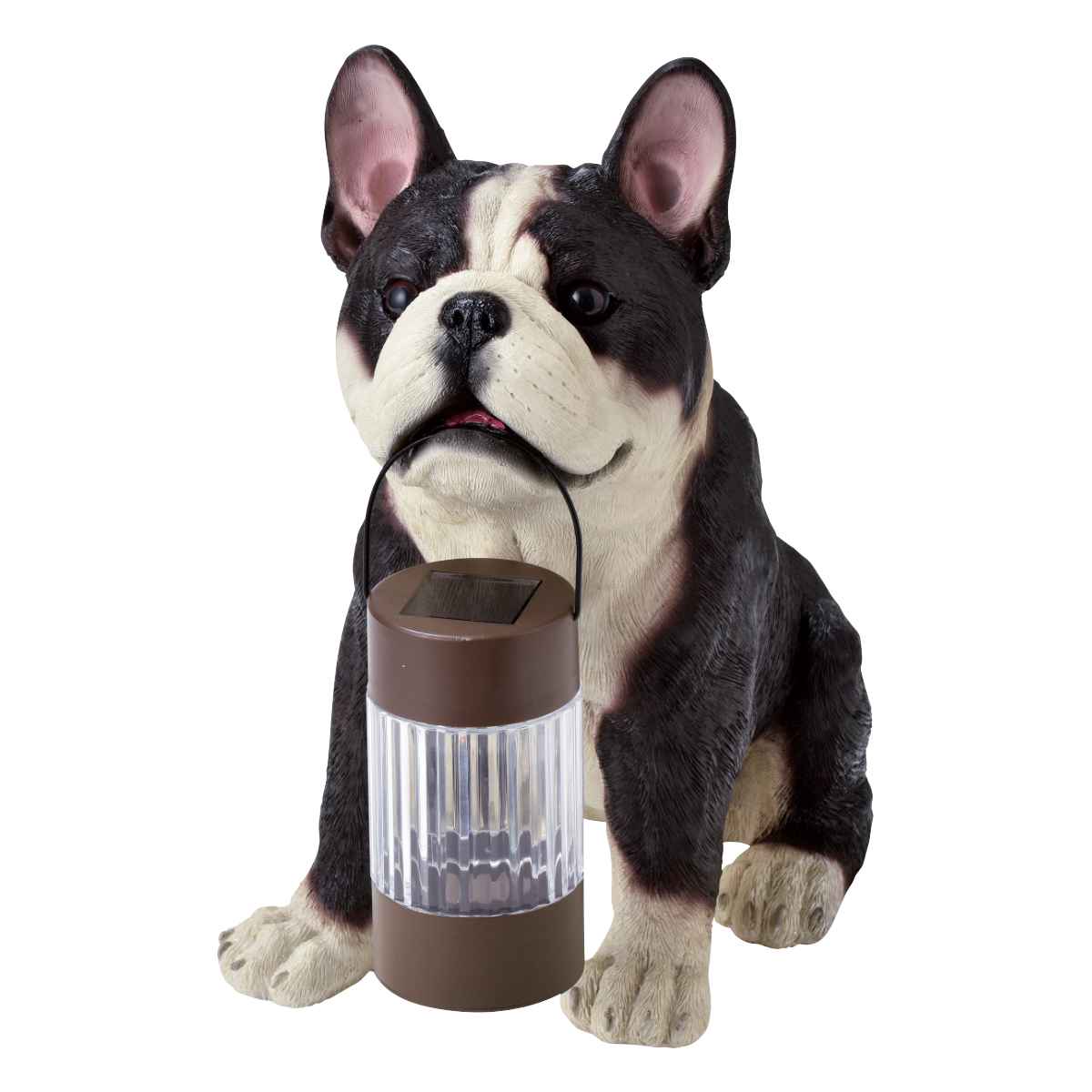 置物 ブルドッグ ソーラーオーナメント 庭 （ LED イヌ 犬 ワンコ ガーデンライト オブジェ オーナメン..