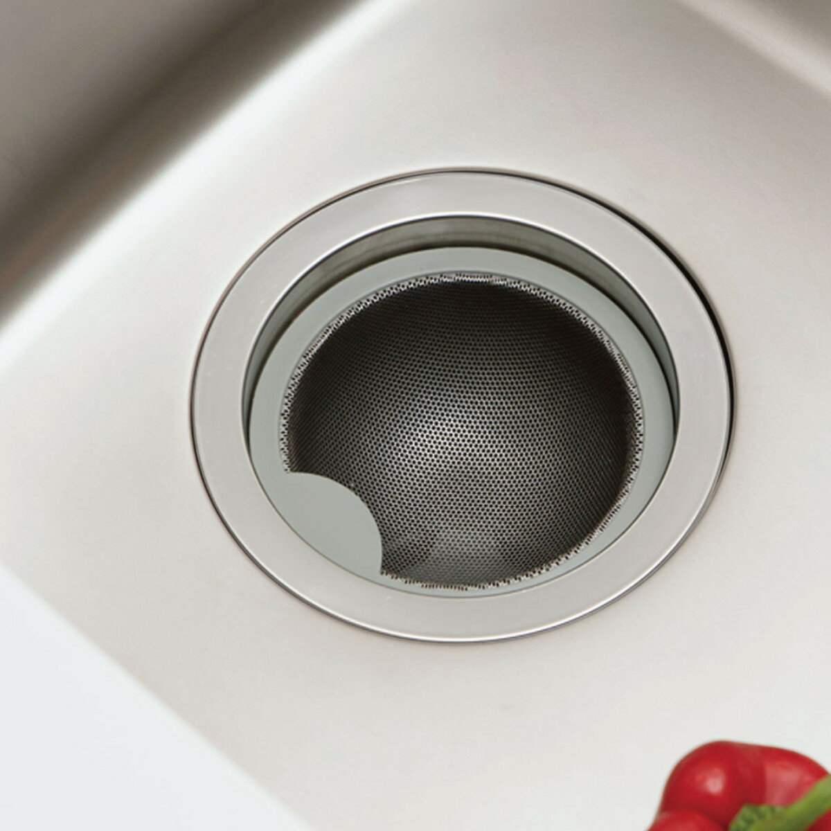 排水口 ゴミ受け 流し用ステンレス球形ゴミカゴ 145タイプ ベラスコート ( ステンレス 食洗機対応 日本製 汚れが落ちる 浅型 丸 キッチン 流し台 シンク...