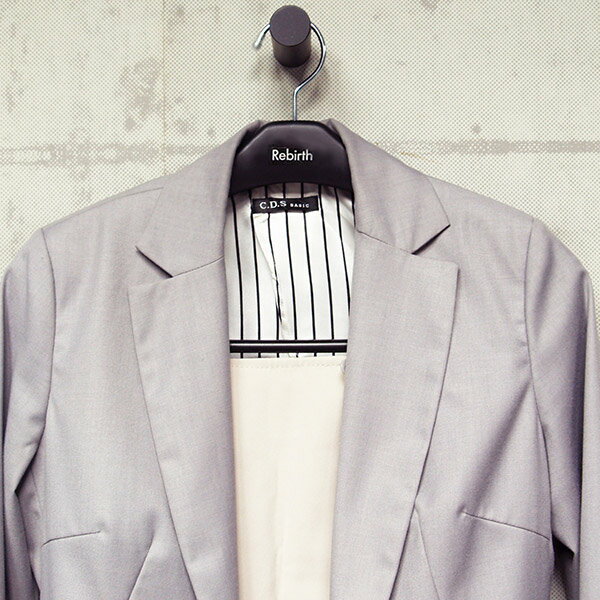 ハンガー リバース ジャケットクリップ42 ブラック ( ジャケットハンガー スーツハンガー 衣類ハンガー スリム ジャケット スーツ 衣類収納 プラスチック ...