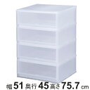収納ケース プラスト PHOTO 幅51×高さ75.5cm PH5104 ( 収納ボックス 4段 写真 飾る 収納チェスト 引き出し プラスチック 透明 クローゼット 収納 日本製 おもちゃ箱 積み重ね 衣装ケース 衣類収納 シャツ 洋服 小物入れ )【3980円以上送料無料】