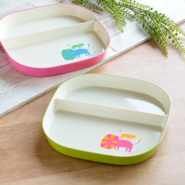 ランチプレート 24cm isso ecco Animal 食器 子供用食器 プラスチック 日本製 ( 食洗機対応 電子レンジ対応 ランチ皿 大 子供用 仕切り皿 仕切皿 ワンプレート キッズ 子ども おしゃれ かわいい 動物 )【3980円以上送料無料】