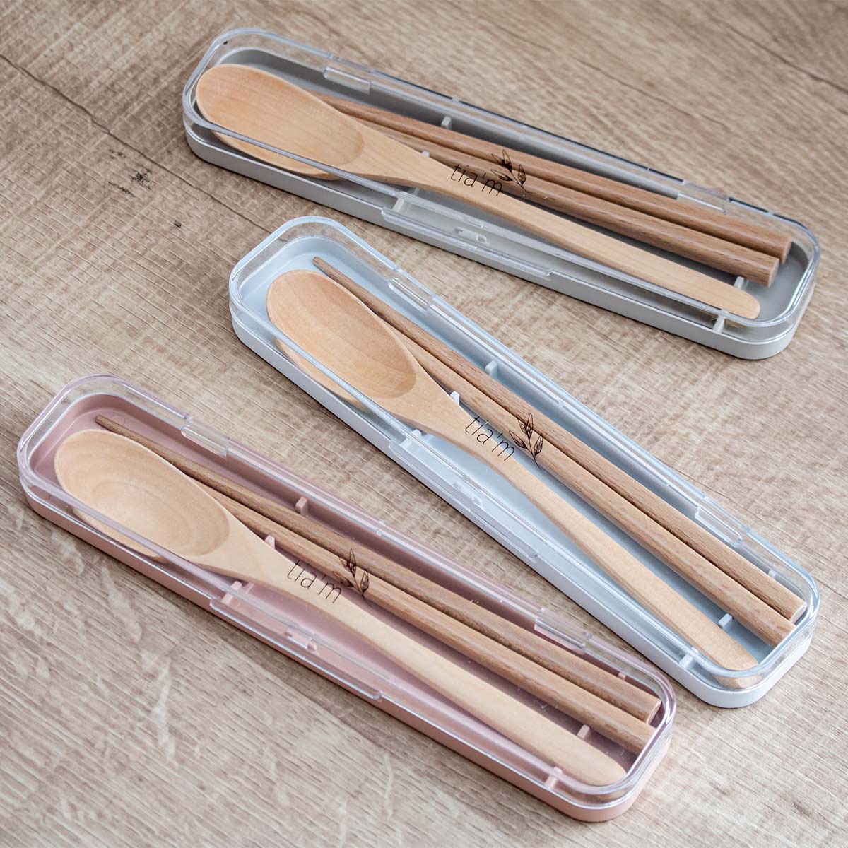 コンビセット スプーン お箸 木目調 tiam ( 箸 カトラリーセット 大人 女子 おしゃれ 日本製 18cm カトラリー セット お弁当用 弁当 お弁当 持...