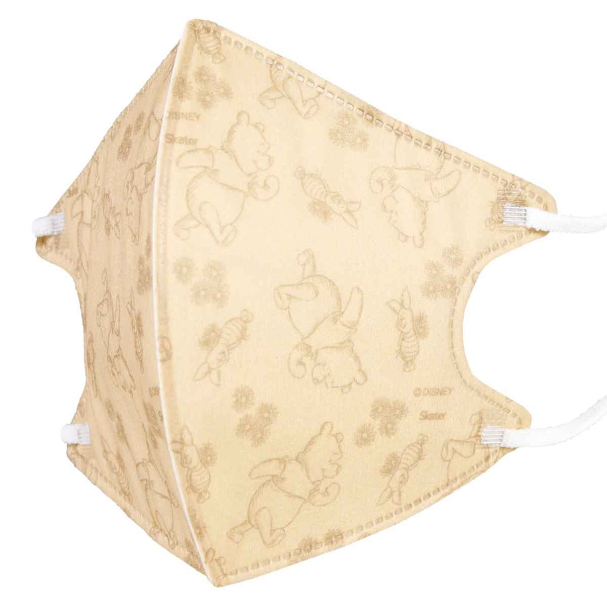 不織布 立体マスク くまのプーさん 10枚入り （ マスク 不織布マスク 立体 柄 おとな 大人 立体構造 快適 息がしやすい 呼吸しやすい 顔にフィット 使い捨て かわいい キャラクター ）【3980円以上送料無料】