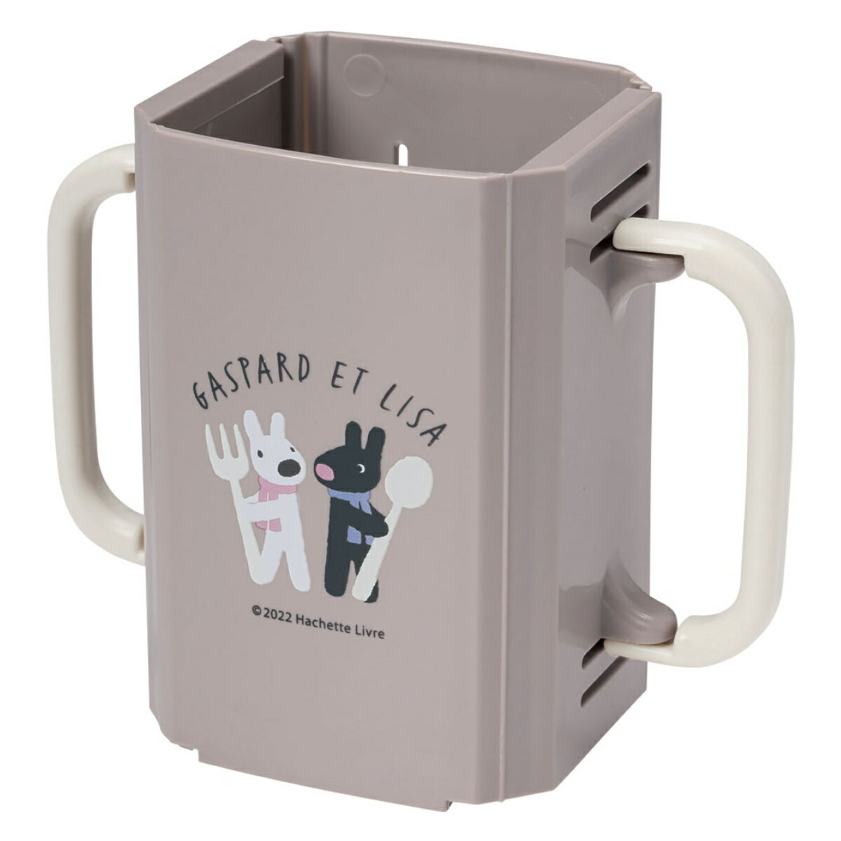 折りたたみ紙パック飲料ホルダー リサとガスパール ( ドリンクホルダー 紙パックホルダー 両手 ハンドル付き 子供用 キャラクター 折りたたみ式 ジュースホルダ...