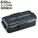 弁当箱 1段 830ml 抗菌ふわっと弁当箱 L シースルーブラック ( ランチボックス 食洗機対応 レンジ対応 一段 抗菌 ドーム型 日本製 仕切り付き 銀 ...