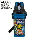 水筒 480ml 抗菌直飲プラボトル ポケモン25 ( ポケモン 子供用 抗菌 プラスチック製 ダイレクトボトル 直飲み ワンタッチ 日本製 抗菌加工 AG 銀...