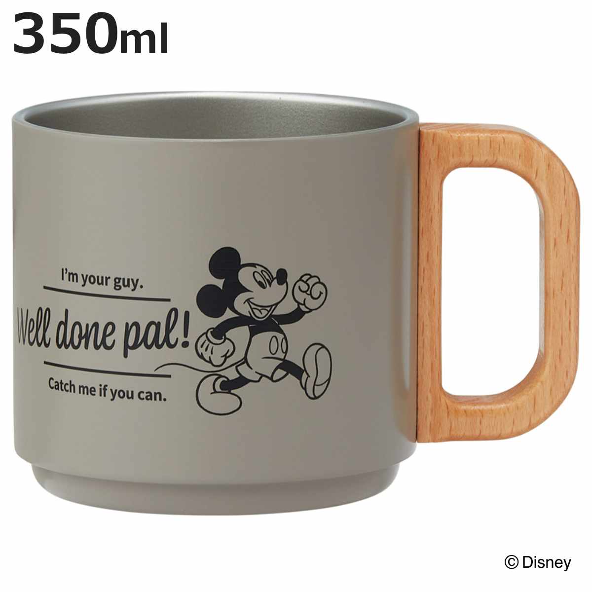 マグカップ 350ml スタッキングステンマグ ミッキーマウス （ ステンレス 保温 保冷 コップ マグ ディズニー ミッキー 真空断熱構造 カップ かわいい キャラ ステンレスマグ 積み重ね コンパクト 収納 ティータイム 勉強 ）【3980円以上送料無料】