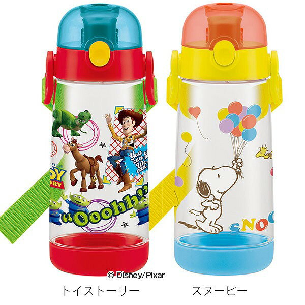 水筒 直飲み プラスチック ワンプッシュボトル 480ml 子供 キャラクター 軽量 （ キッズ 幼稚園 保育園 子供用水筒 ダイレクトボトル マグボトル 透明 クリア ボトル 子供用 ハローキティ トイストーリー トミカ スケーター PDDR5 ）【3980円以上送料無料】