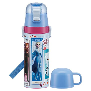 水筒 直飲み コップ 2WAY ステンレス アナと雪の女王 430ml 子供 ( 保温 保冷 保育園 幼稚園 軽量 アナ雪 子供用水筒 ステンレスボトル アナと雪の女王2 アナ エルサ オラフ ブルー Disney ディズニー キッズ キャラクター )【3980円以上送料無料】