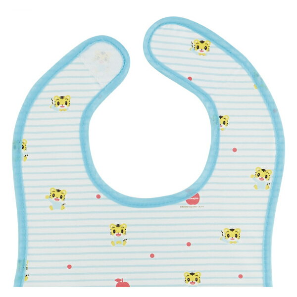 ベビーエプロン お食事エプロン しまじろう ボーダー Mサイズ 薄手 2枚入り （ スタイ よだれかけ ポケット付き 撥水加工 洗濯可能 エプロン 食事 薄型 食べこぼし 撥水 キャッチ ）【3980円以上送料無料】