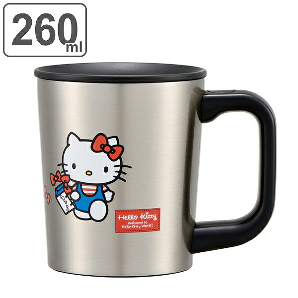 ステンレスマグカップ フタ付き 260ml 真空断熱 ハローキティ ステンレス製 キャラクター （ マグカップ ステンレス 保温 保冷 タンブラー 蓋付き キティ サンリオ マグ カップ フタ 真空二重構造 保温マグカップ ） 【3980円以上送料無料】のサムネイル