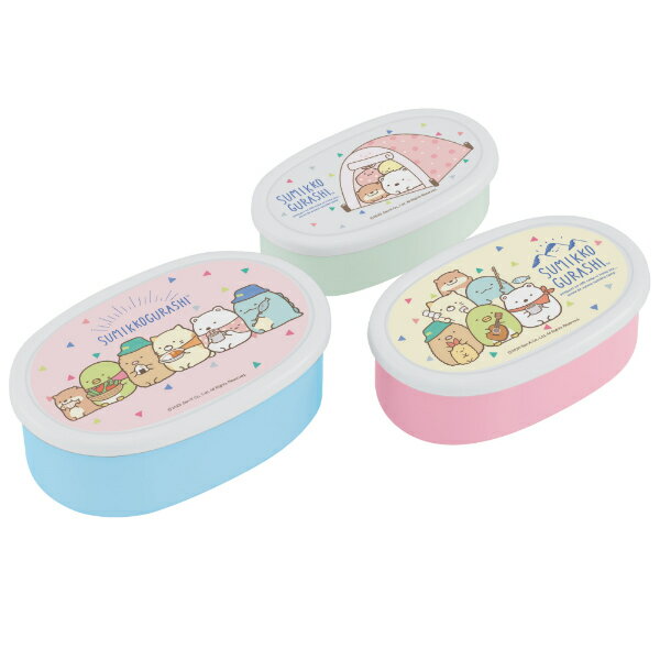 お弁当箱 シール容器 抗菌 3個入 すみっコぐらし キャンプ 子供 ランチボックス （ すみっこぐらし 弁当箱 キッズ 保存容器 デザート フルーツ 容器 小さい お弁当 弁当 子供用 幼稚園 保育園 子供用弁当箱 400ml 280ml 180ml ） 【3980円以上送料無料】のサムネイル