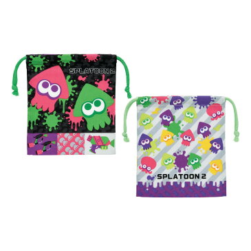 コップ袋 巾着袋 マチ付き 2個入り スプラトゥーン2 子供 ( splatoon2 巾着 キッズ コップ 入れ 歯ブラシ 子供用 キャラクター 給食 袋 ランチ巾着 幼稚園 保育園 入園 準備 入学 小物入れ )【3980円以上送料無料】