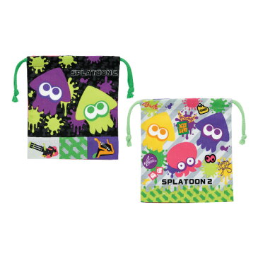 コップ袋 巾着袋 マチ付き 2個入り スプラトゥーン2 子供 ( splatoon2 巾着 キッズ コップ 入れ 歯ブラシ 子供用 キャラクター 給食 袋 ランチ巾着 幼稚園 保育園 入園 準備 入学 小物入れ )【3980円以上送料無料】