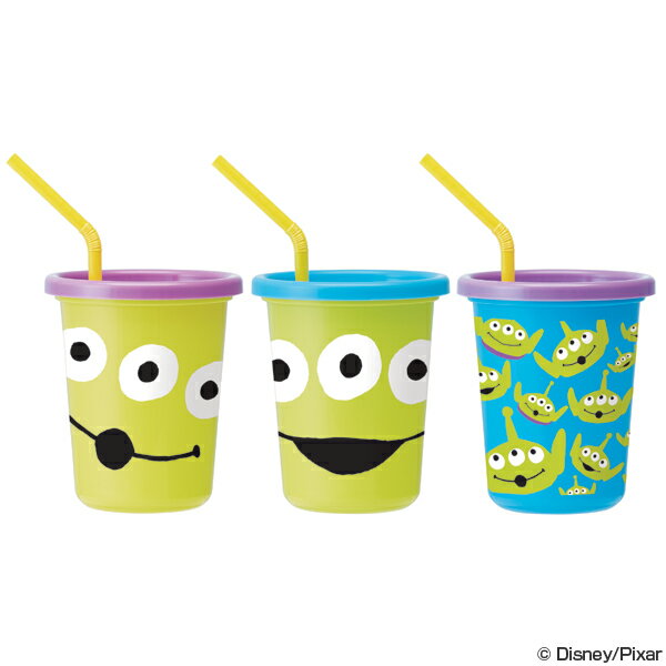 ストロー付きタンブラー トイ・ストーリー エイリアン フェイス 3個セット 320ml ( コップ タンブラー ストロー付き 子供用食器 キャラクター セット プラスチック フタ付き 蓋 )【3980円以上送料無料】通販格安セール情報 楽天 通販