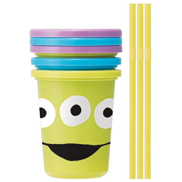 ストロー付きタンブラー トイ・ストーリー エイリアン フェイス 3個セット 320ml （ コップ タンブラー ストロー付き 子供用食器 キャラクター セット プラスチック フタ付き 蓋 ）【3980円以上送料無料】通販格安セール情報　楽天　通販