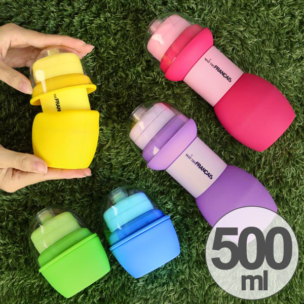 水筒　たためるシリコンボトル　折りたたみ　500ml　メトレフランセ （ スポーツボトル 携帯水筒 コンパクト シリコンボトル すいとう ドリンクボトル アウトドア 登山 スポーツ 運動 軽量 メトレフランセ ）【3980円以上送料無料】