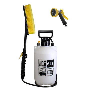 水圧クリーナー 6L おそうじ当番 ポンプ式 ( 加圧 シャワー 掃除 ポータブルシャワー ブラシ 水タンク 清掃 屋外 洗車 網戸 玄関 水やり アウトドア 海水浴 )【3980円以上送料無料】