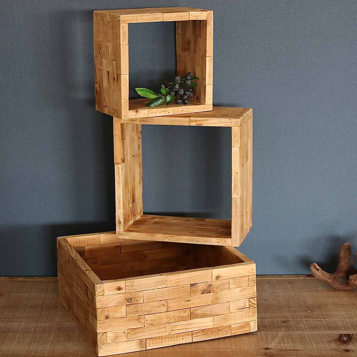 花台 TUMU ウッドディスプレイボックス 3サイズセット （ プランター台 フラワーラ...