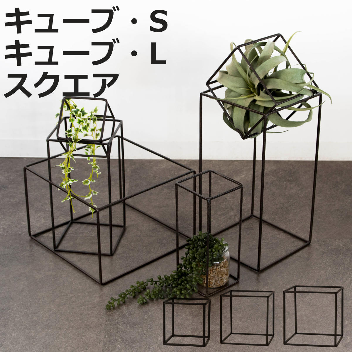 フレーム ジョセフアイアン ディスプレイワイヤーフレーム キューブ S L スクエア （ ディスプレ ...