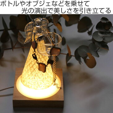 フラワーベース LEDディスプレイライト USBタイプ Sサイズ （ 照明 ライト ディスプレイライト ライトアップ 植物 花瓶 照らす オブジェ 卓上 間接照明 光る デスクライト テーブルライト 天然木 スイッチ 飾り インテリア おしゃれ ）【3980円以上送料無料】