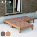 人工木ウッドデッキ ecofeel エコフィール 3台 0.75坪 ( ガーデンデッキ 人工木デッキ 人工木 DIY 縁台 ぬれ縁 90×90cm 掃き出し窓 ...