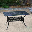 テーブル アルミ製レクタングルテーブル トルペ ( ガーデンテーブル ガーデン 庭 机 四角 長方形 カフェテーブル カフェ バルコニー テラス テーブルのみ パラソル ガーデンパラソル パラソル用ホール 穴 )【3980円以上送料無料】