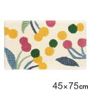 玄関マット 室内用 45×75cm 厚さ1cm ポポロマット ( 送料無料 玄関 マット ドアマット 室内 滑り止め 花柄 ホワイト 洗面所 リビング おしゃれ...