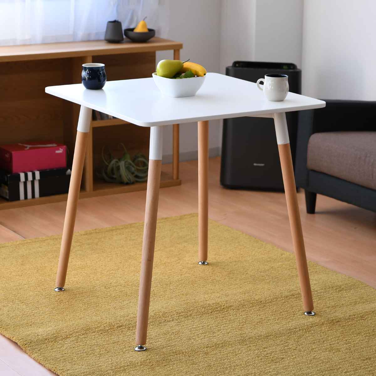 カフェテーブル 一人暮らし 正方形 シンプル 清潔感 幅70cm （ スクエア ダイニングテーブル テーブル 食卓 2人掛け 白 ホワイト おしゃれ 北欧 コンパクト ）【3980円以上送料無料】