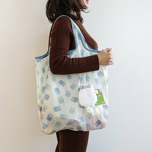 エコバッグ リサ・ラーソン しろのソルト 折りたたみエコバッグ ぬいぐるみ マスコット （ インテリア 肩掛け エコバック マイバッグ コンパクト 折りたたみ トート マチ広 レジ袋 トートバッグ マイバック サブバッグ リサラーソン ）【3980円以上送料無料】