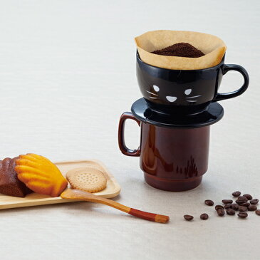 ドリッパー コーヒー ねこ 一人用 おもしろ食器 陶器 ( コーヒードリッパー 食洗機対応 電子レンジ対応 ドリップ ネコ 猫 黒猫 黒ねこ 一杯用 珈琲 磁器 陶磁器 アニマル 動物 )【3980円以上送料無料】