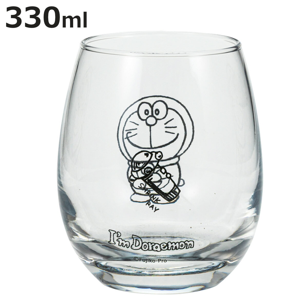 유리 330ml 3D 유리 도라에몽 스몰 라이트 (유리 일본제 컵 텀블러 캐릭터 귀여운 흑백) [3980 엔 이상 무료 배송]