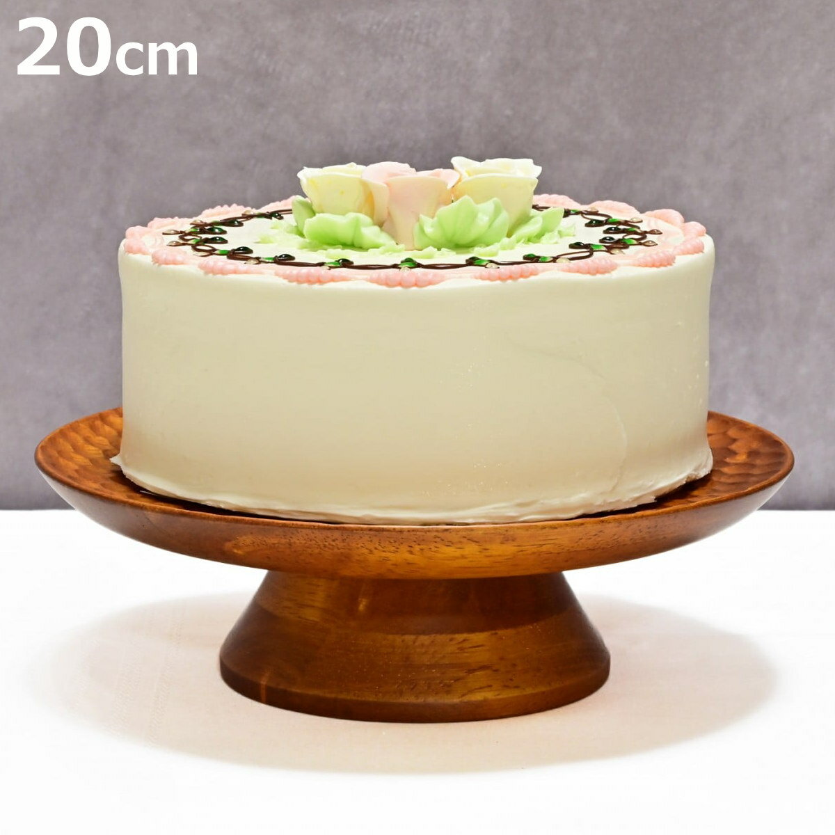 ハニカム ケーキスタンド 直径20cm （ 木製 ラバーウッド デザート食器 デザート ケーキ スタ ...