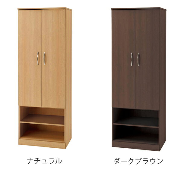 ワードローブ 棚付 壁面収納 木目調 シンプルデザイン 幅60cm （ 送料無料 居室収...