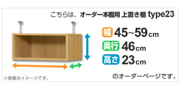 専用 上置き棚 標準棚板 type23 オーダー本棚 奥行46cm 幅45-59cm用 ( 送料無料 オーダーメイド 天井つっぱり 収納ラック 本棚 セミオーダー ) 【3980円以上送料無料】 [2]