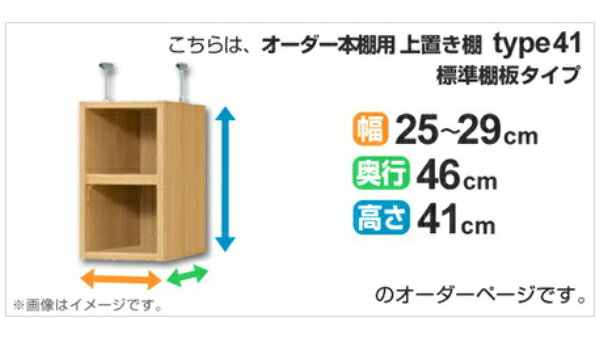 専用 上置き棚 標準棚板 type41 オーダー本棚 奥行46cm 幅25-29cm用 ( 送料無料 オーダーメイド 天井つっぱり 収納ラック 本棚 セミオーダー ) 【3980円以上送料無料】 [2]