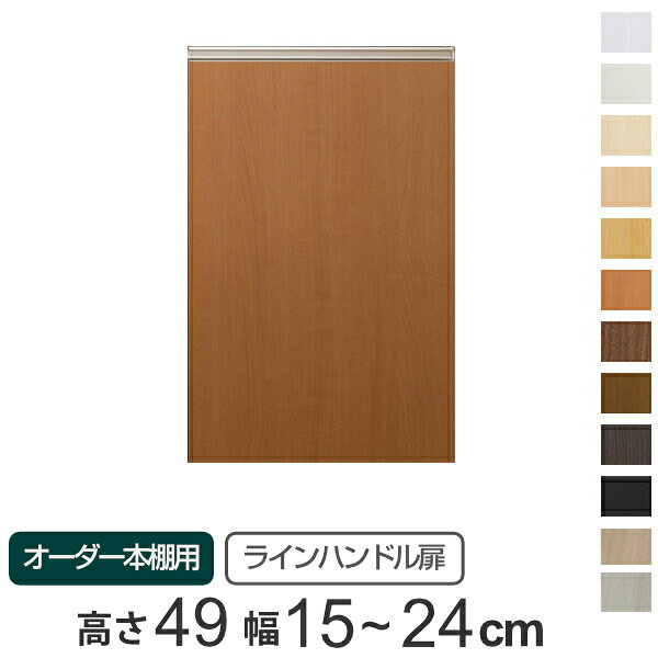 専用 ラインハンドル扉 オーダー本棚 高さ49cm 幅15〜24cm用 片開き （ 送料無料 オーダーメイド セミオーダー 扉 オプション 本体用扉 ） 【3980円以上送料無料】