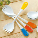 フォーク 20cm クルール Couleur ステンレス製 サラダフォーク ホーロー 日本製 ( 洋食器 カトラリー 白 ワンポイント 取り分け 琺瑯 サーバー...