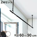 室内物干し 吊下げ型室内物干 長さ60cm〜90cm 伸縮 ドライ・ウェーブ 2本セット ( DRY・WAVE 物干し 洗濯 伸長 吊り下げ ポール型 ランドリ...