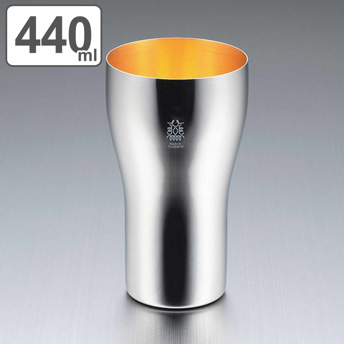 ステンレスタンブラー 440ml 金の贅 （ 送料無料 日本製 コップ ステンレス製タンブラー ステンレス製 カップ グラス ロング 金メッキ お酒 ビール 泡 飲み物 燕 職人 口当たり 薄口 贅沢 おしゃれ ） 【3980円以上送料無料】のサムネイル