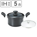 炊飯鍋 5合炊き IH対応 味名人 ガラス蓋付き ( ガス火対応 炊飯 5合 両手鍋 両手なべ アルミ製 フッ素加工 軽い 目盛り付き ガラス蓋 アルミ蓋 白米...